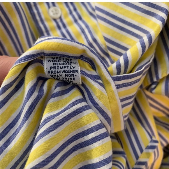 Yellow Striped Ralph Lauren Polo Button Down Large - Picture 6 of 6
